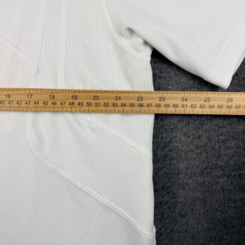 Adidas‎ Men's L Large White Black 3-Stripe Mesh Panel Performance Training Shirt